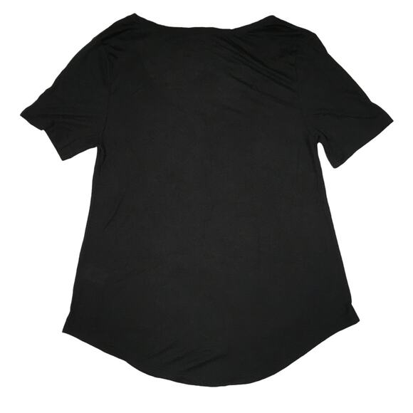 BP Tee Raw Edge V-Neck Short Sleeve Black Top Casual Women's XS‎ - Picture 6 of 6